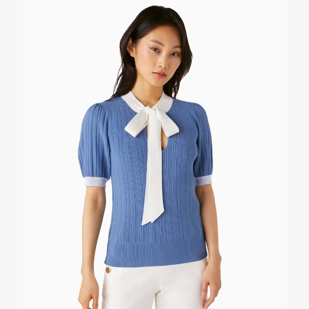Kate Spade Colorblock Bow-neck Sweater